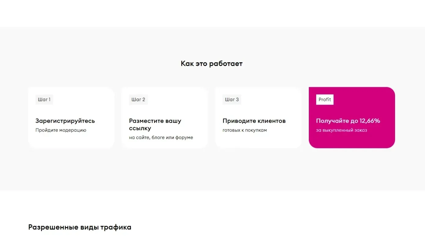 Пример Страницы Этапы сайта Рив Гош