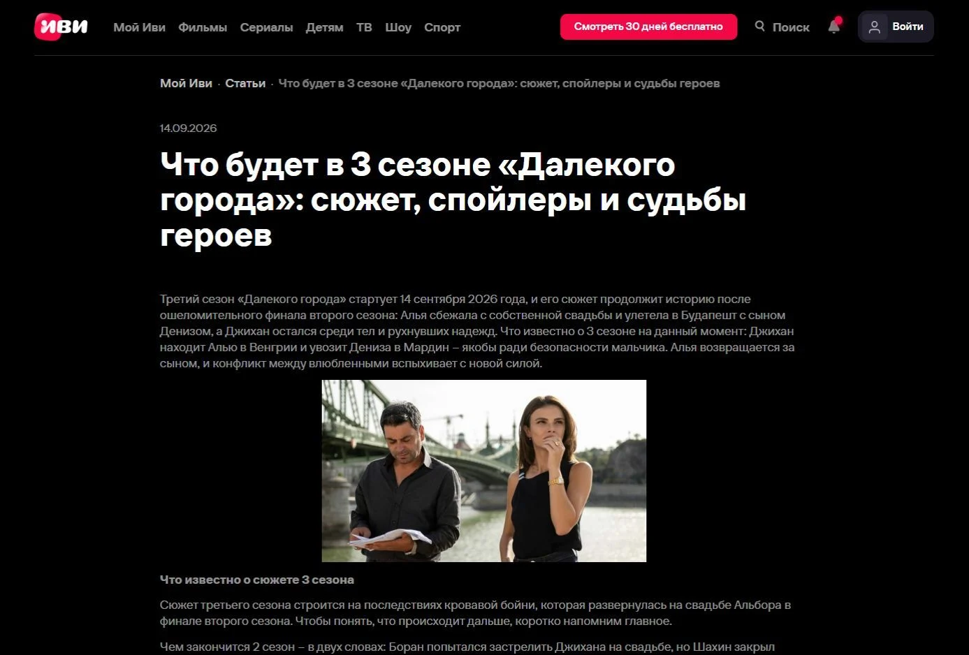 Скрин Страницы Статьи сайта IVI