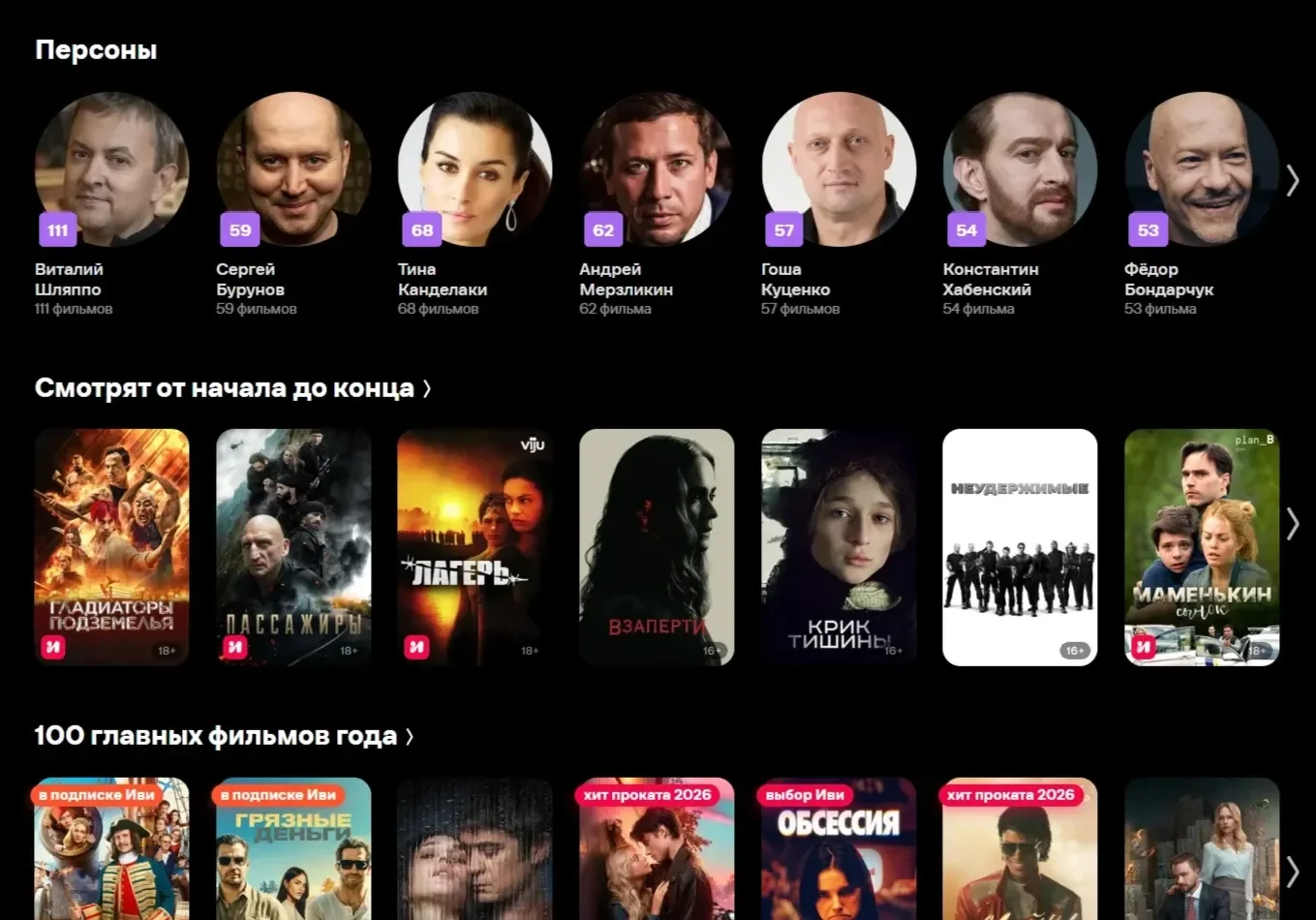 Пример Страницы Перелинковка сайта IVI