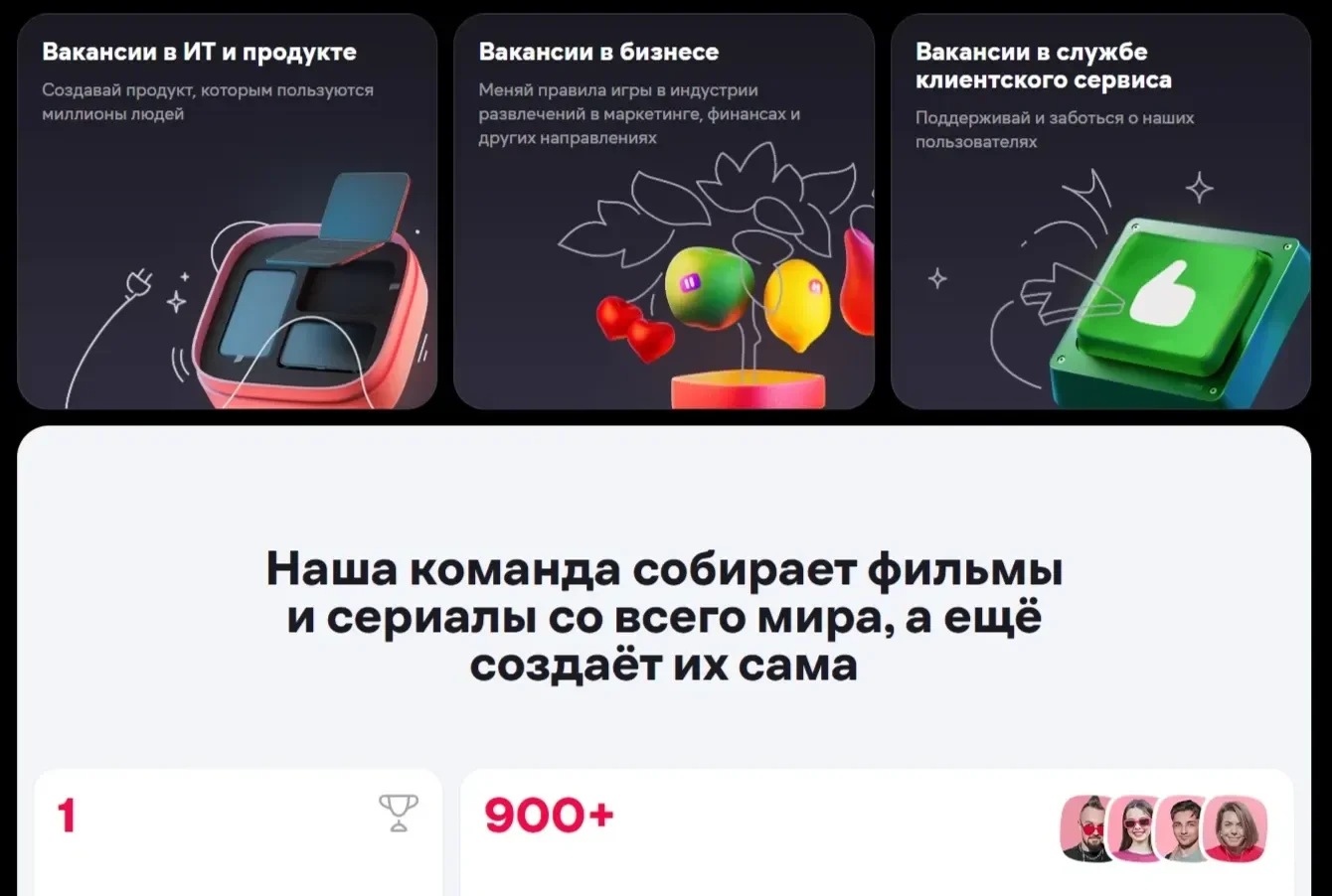 Изображение Страницы Карточка и плитка сайта IVI
