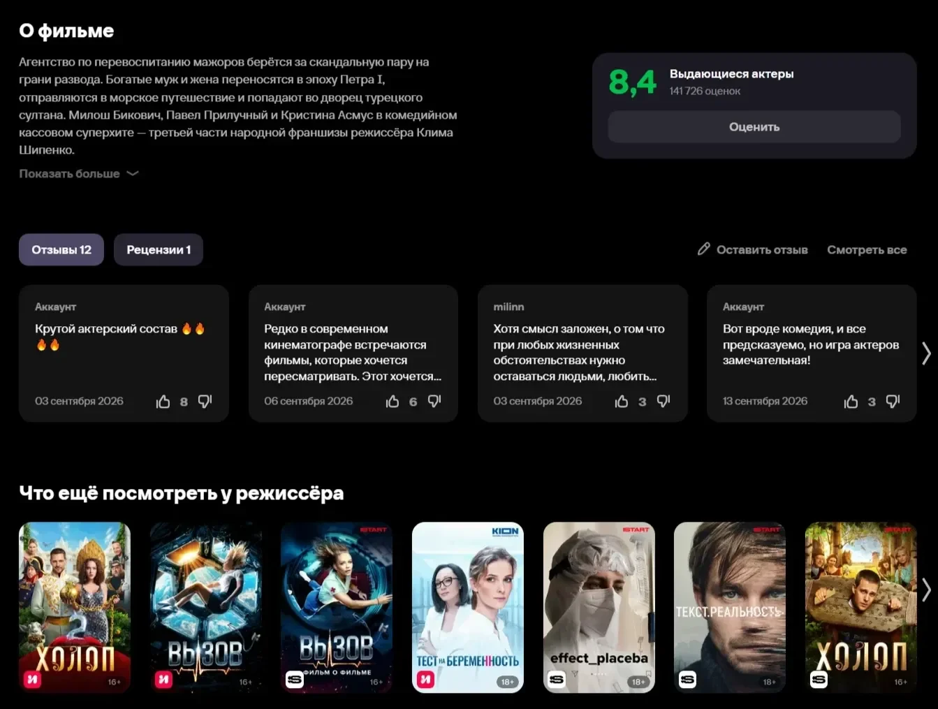 Пример Страницы Текст сайта IVI