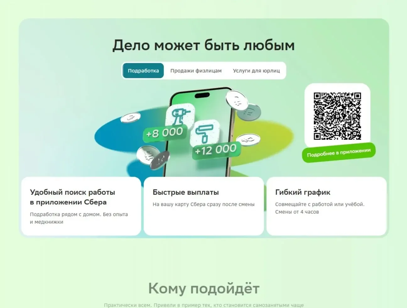 Пример Страницы QR-код сайта СберБанк