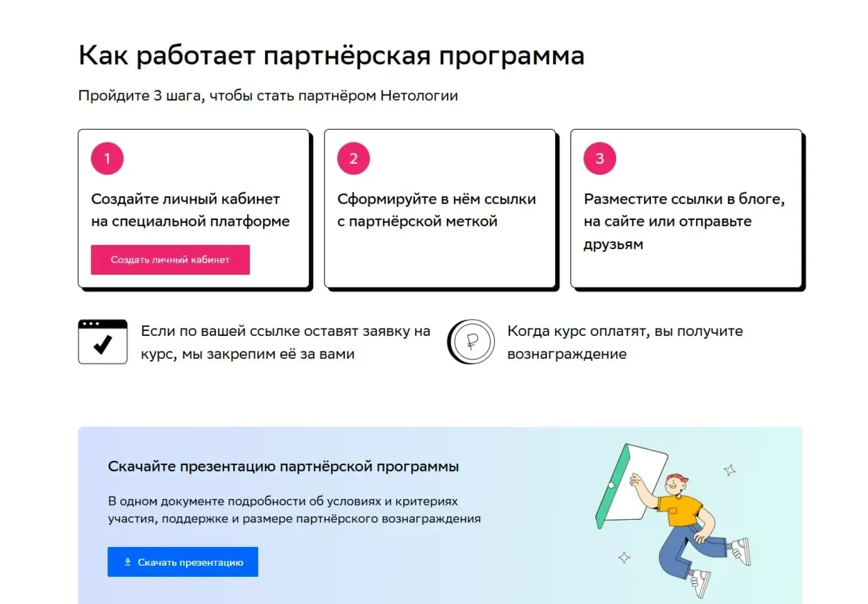 Скриншот Страницы Этапы сайта Нетология