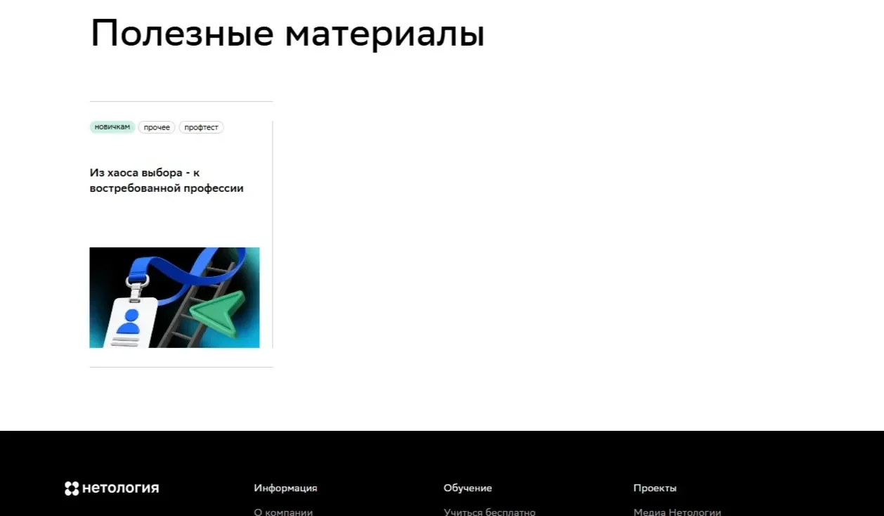 Фото Страницы Перелинковка на статьи сайта Нетология