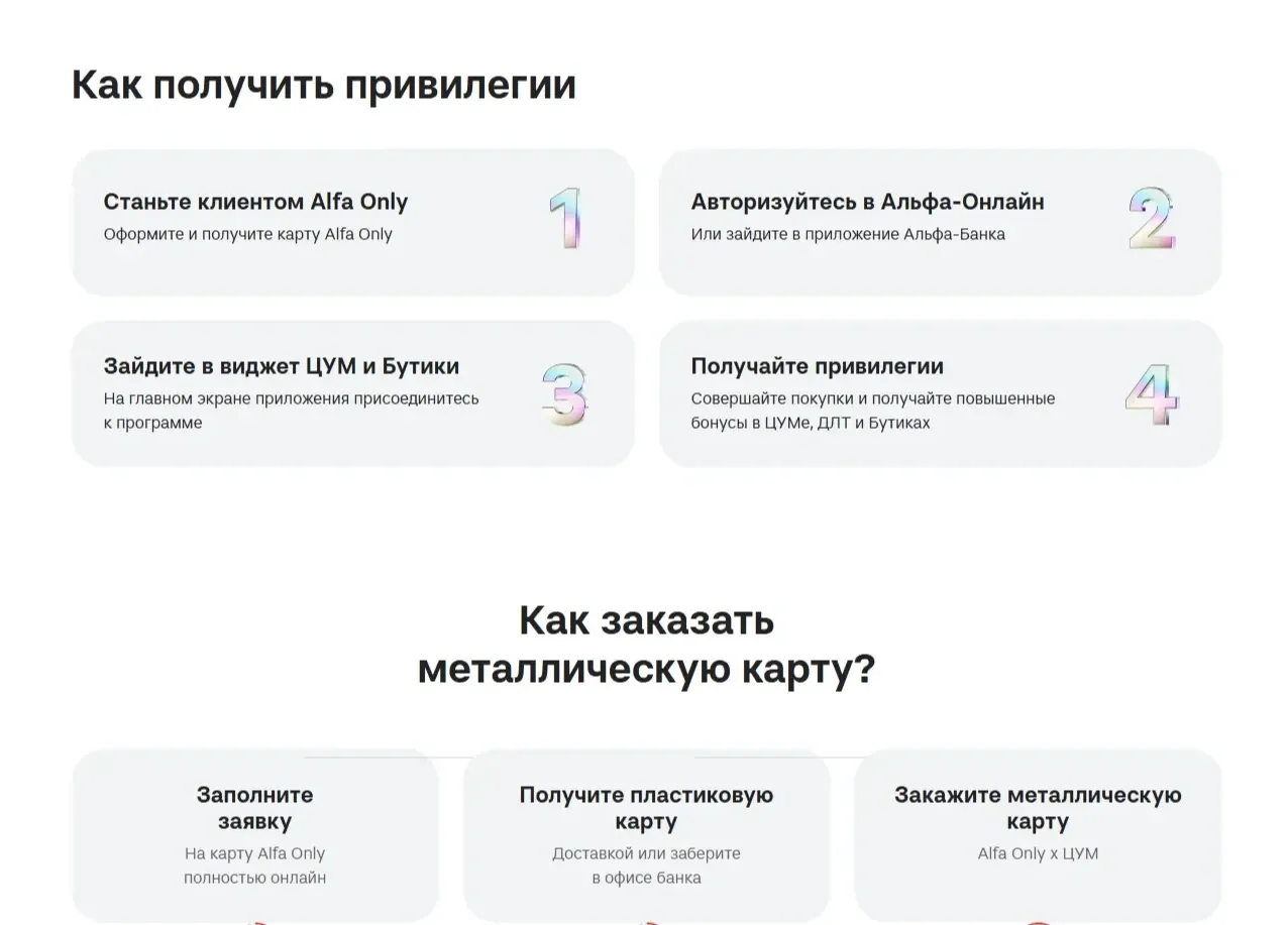 Референс Страницы Этапы сайта Альфа-Банк