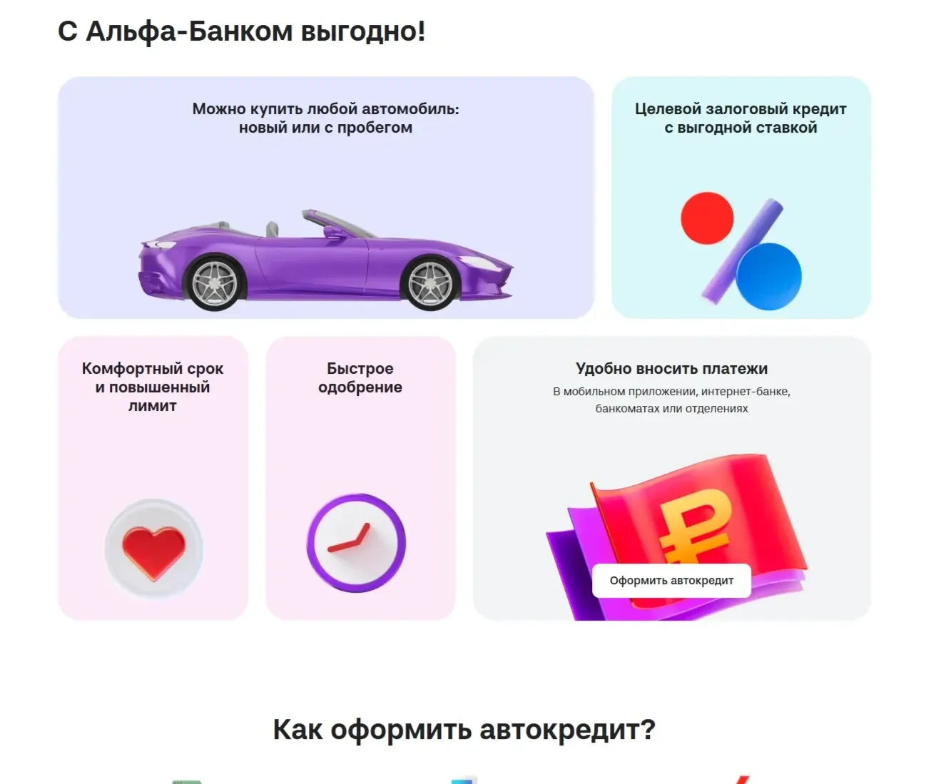 Картинка Страницы Преимущества сайта Альфа-Банк