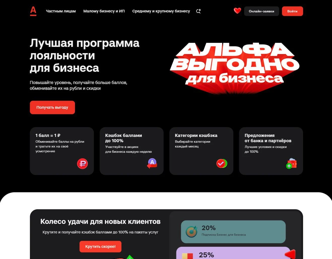 Изображение Страницы Программа лояльности сайта Альфа-Банк