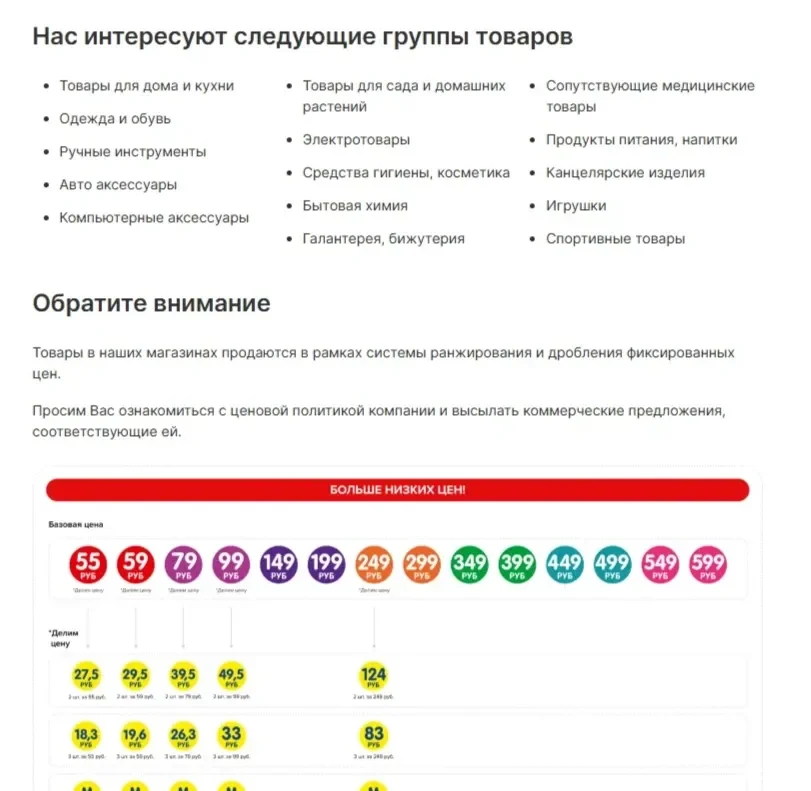 Скриншот Страницы Список сайта Fix Price
